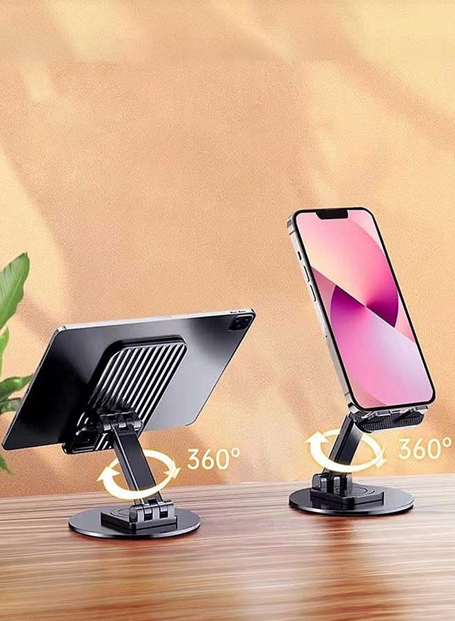 بشكل مختصر حامل هاتف محمول قابل للدوران 360 درجة، حامل هاتف مكتبي قابل للطي وقابل للتعديل بالكامل، حامل مكتبي، مناسب للهواتف ذات الأغطية السميكة، متوافق مع iPhone 17/16/15/14 Series iPad Xiaomi Huawei Samsung Smartphone & Tablet - Image 4